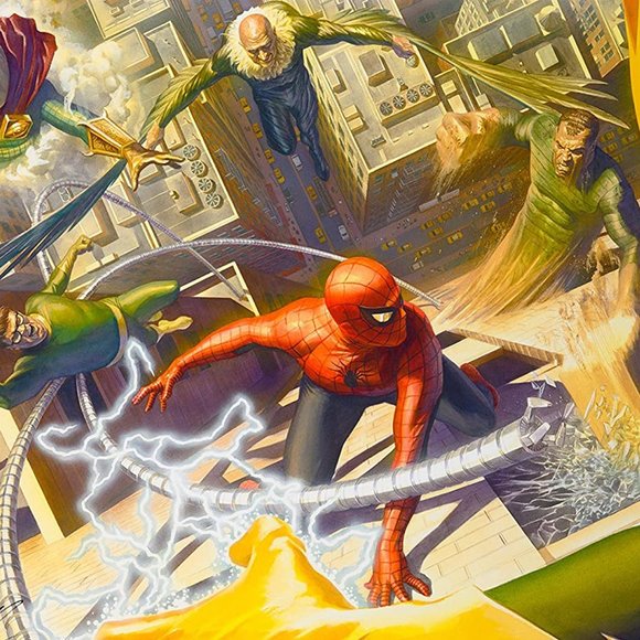 Alex Ross Spider--man vs The Sinister Six silk canvas Fabric Poster (36" x 24") - Picture 1 of 3